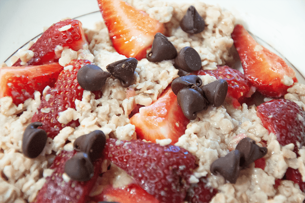 Strawberry Vanilla Pounamu Protein Oatmeal closeup photo