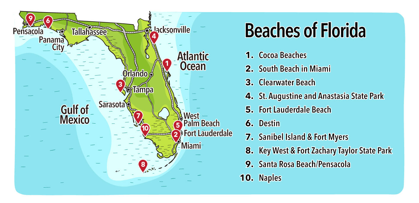 best beach in florida map