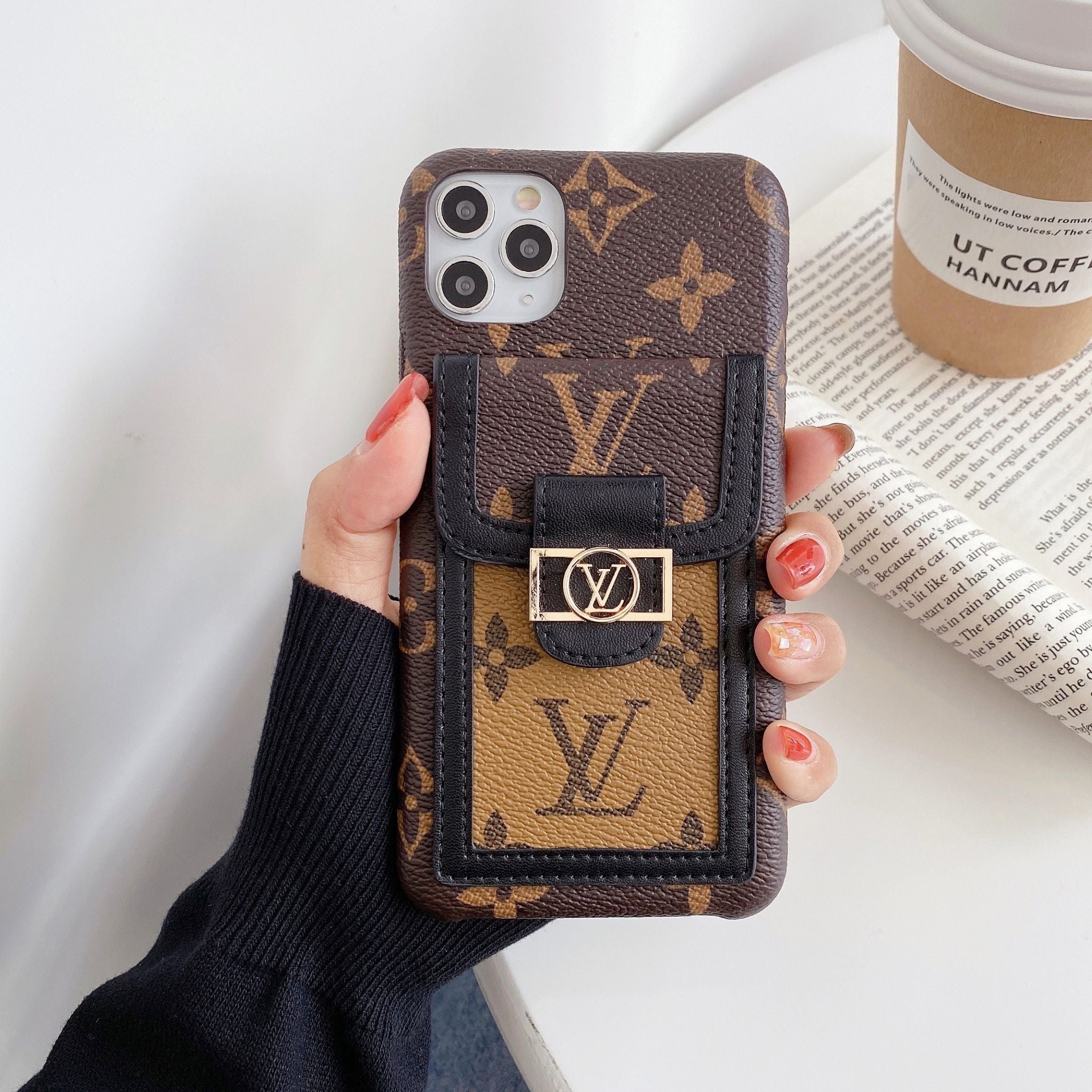 lv iphone case with card holder