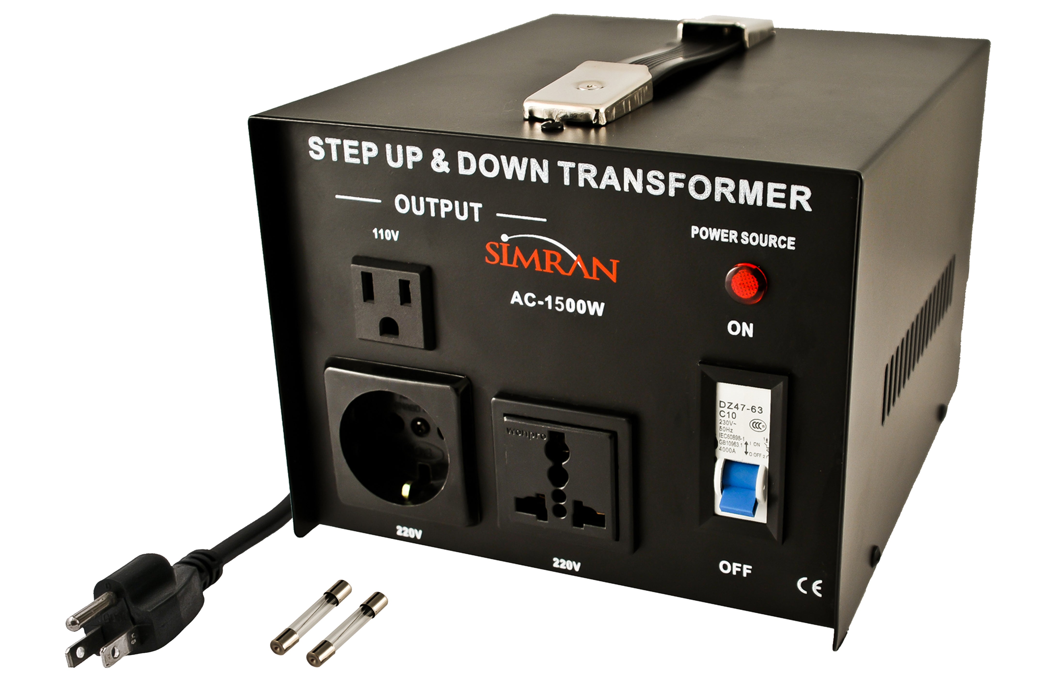 Simran AC-1500 Step Up/Down Voltage Converter Transformer,1500 Watts