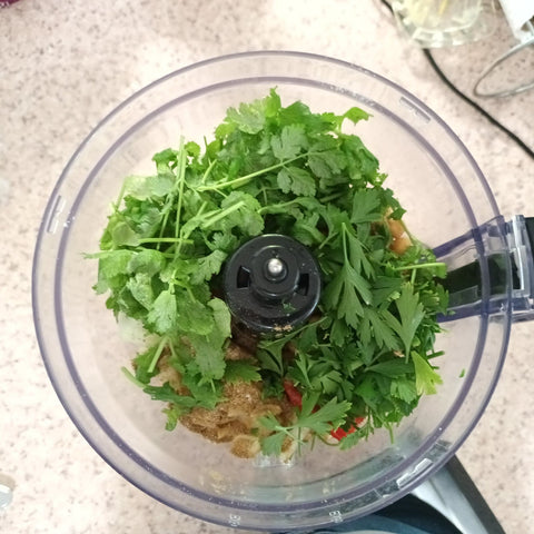 hydroponic coriander used to make delicious falafels