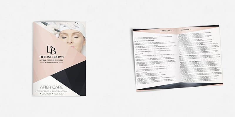 25 x Deluxe Brows® After Care Client Cards