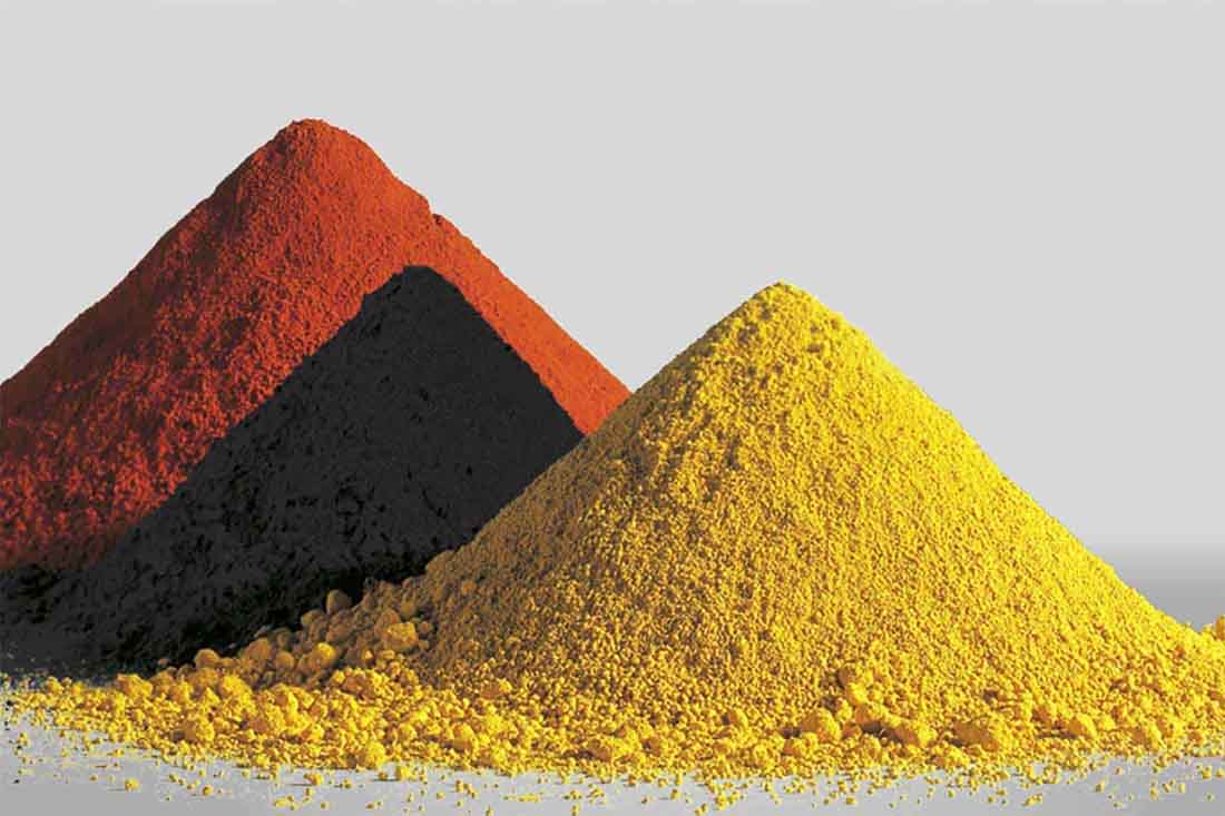 Oxide yellow dust shadowing oxide red dust