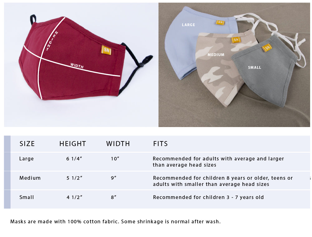 Spring Notion Mask Size Chart