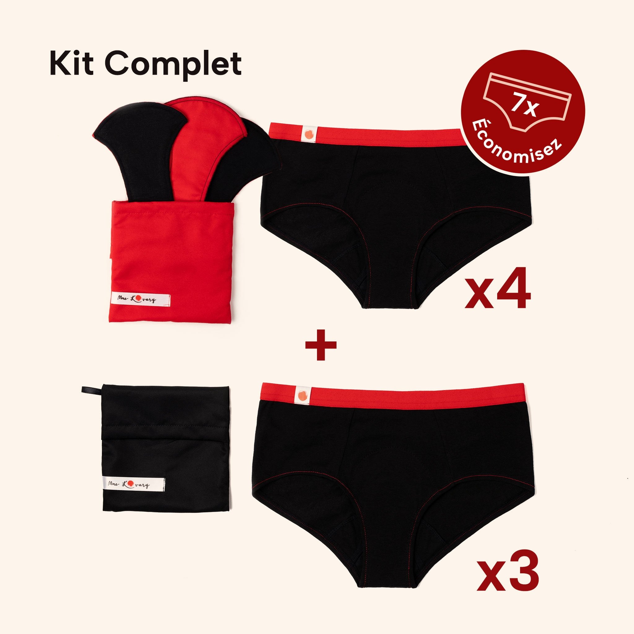 Pack 3 culottes menstruelles post-partum Roma - Spécial Maternité