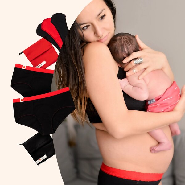Un kit de culottes conçu pour la période postpartum.