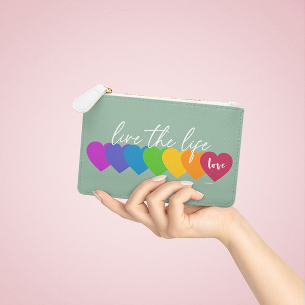 ♡ Live the Life :: Mini Clutch Bag with Inspirational Design