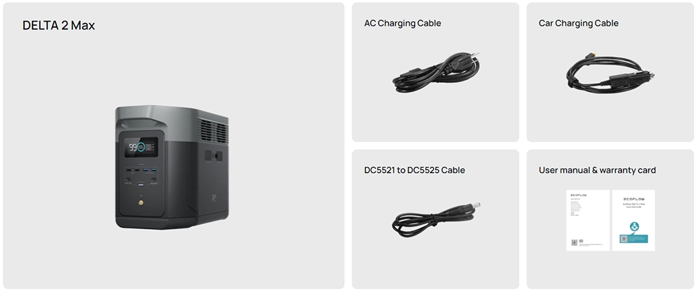 EcoFlow Delta 2 Max Power Station - What's in the box