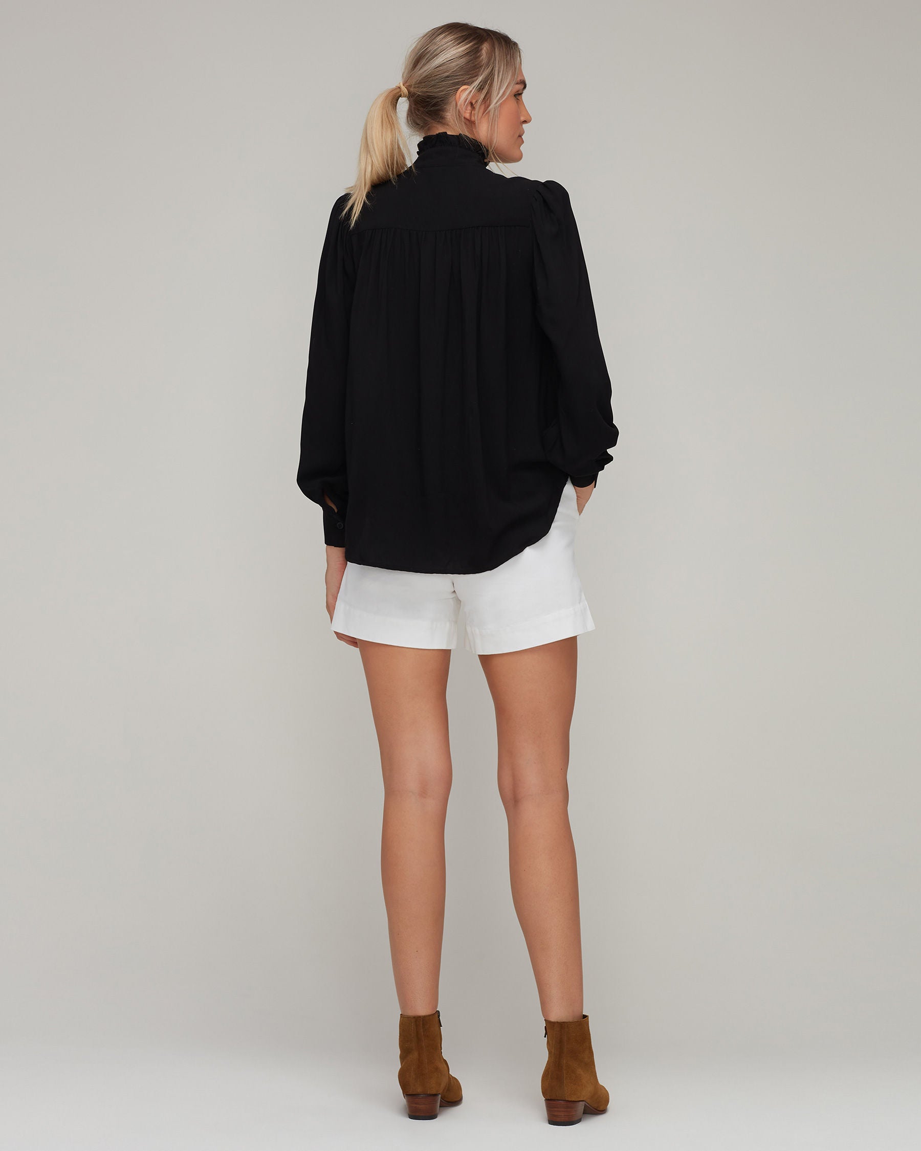 Silk Cotton Sheer Long Sleeve Shirt