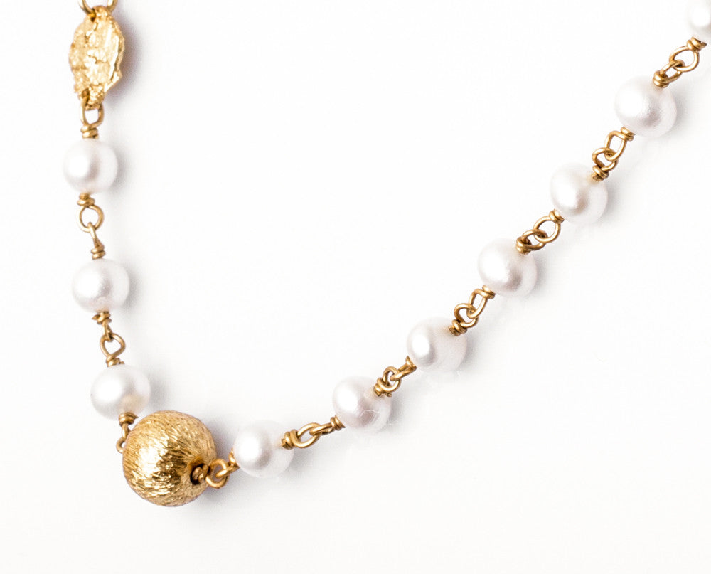 Fresh Water Pearl & Gold Necklace – Suzette Gilchrist Collections