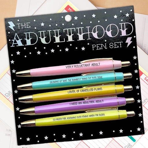 7/Set of Engraved Pens for Sarcastic Souls,Funny Ballpoint Pens for Adult