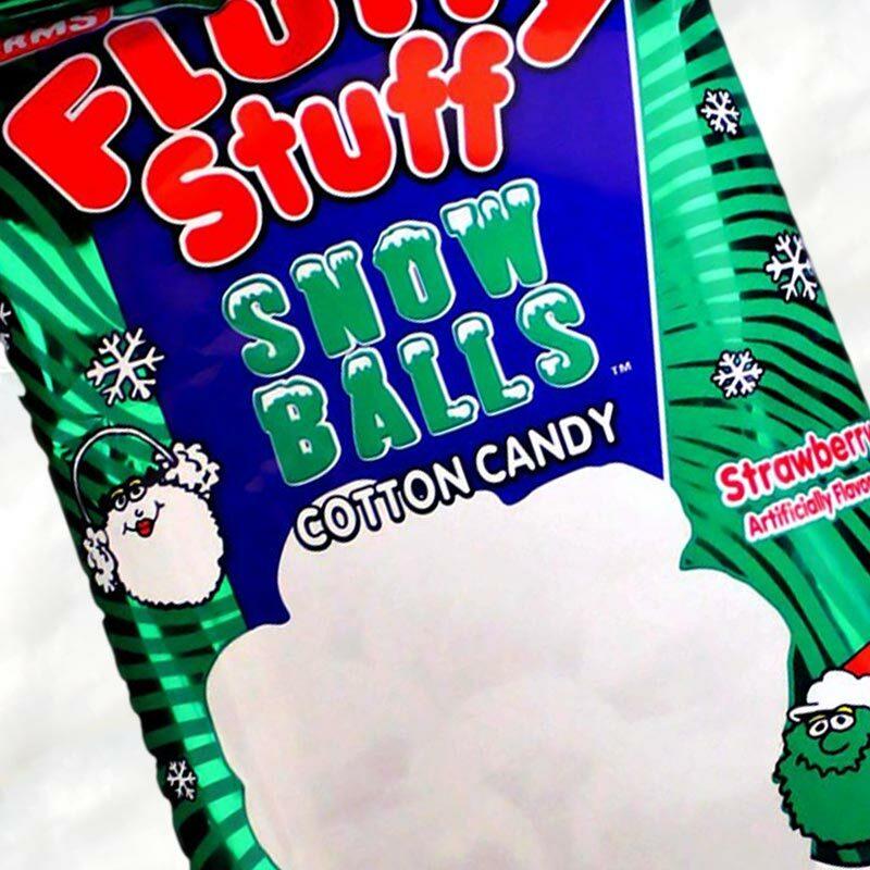 Charms Fluffy Stuff Cotton Candy, Snow Balls, Strawberry - 2.1 oz