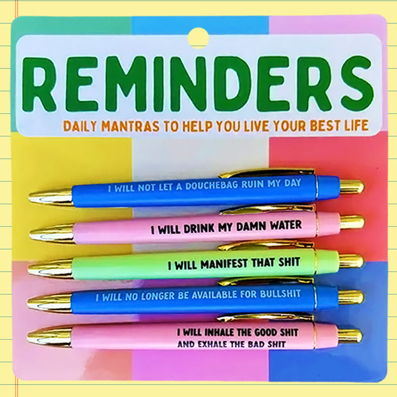 Reminders Daily Mantras Pen Set - Fun Club — Perpetual Kid