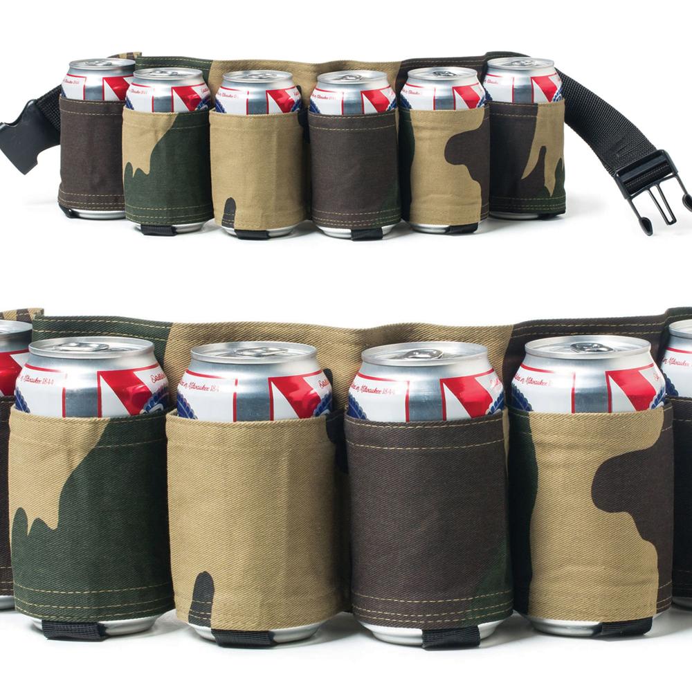 Beer Holster : Camo 12 Pack Ammo Belt