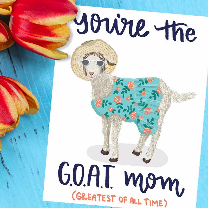 You're the G.O.A.T. Mother's Day Card by Grey Street Paper | Perpetual Kid
