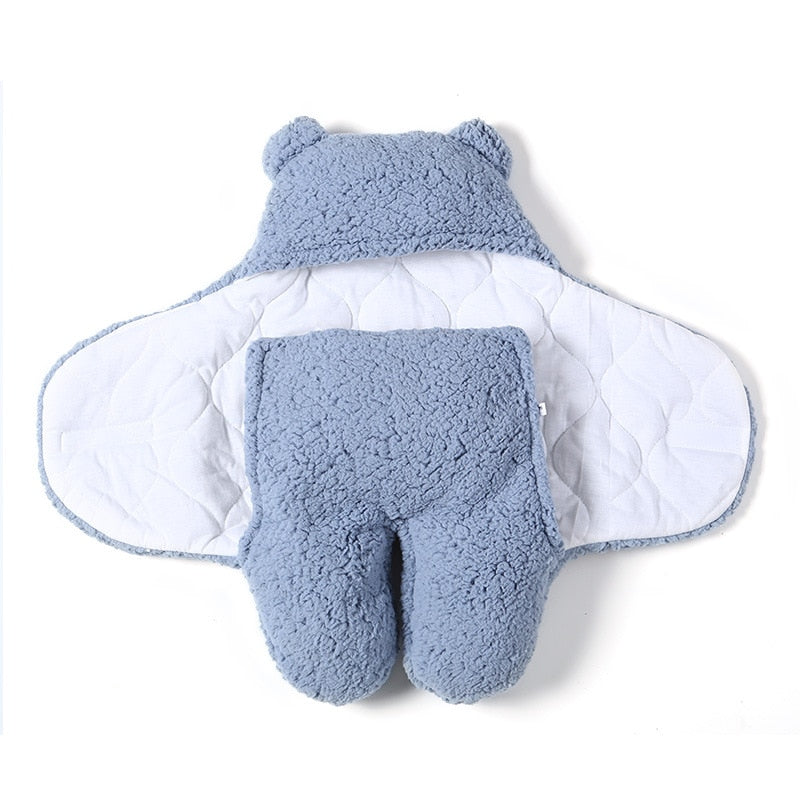 SUPGOMAX Couverture à capuche pour nouveau-né Teddy Sac de couchage pour  bébé en peluche pour bébé Swaddle Couverture d'hiver Réglable pour 0-6 mois  : : Bébé et Puériculture