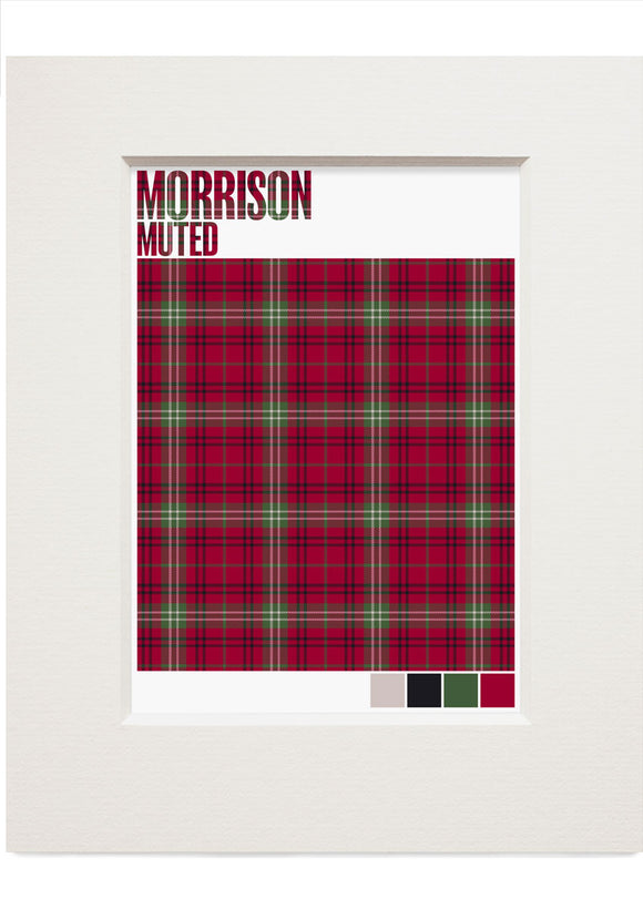 Morrison Muted tartan – small mounted print