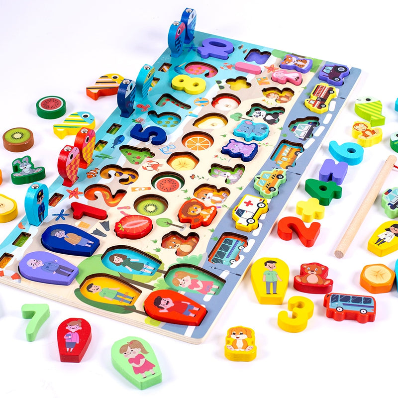 Brinquedos Educacional De Madeira  - Tabuleiro Matemática