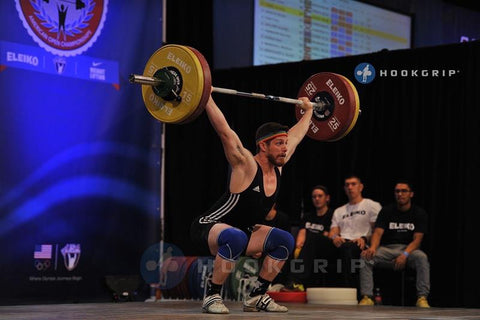 Lifter doing Olympic weightlifting