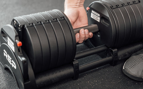 A QuickDraw Adjustable Dumbbell