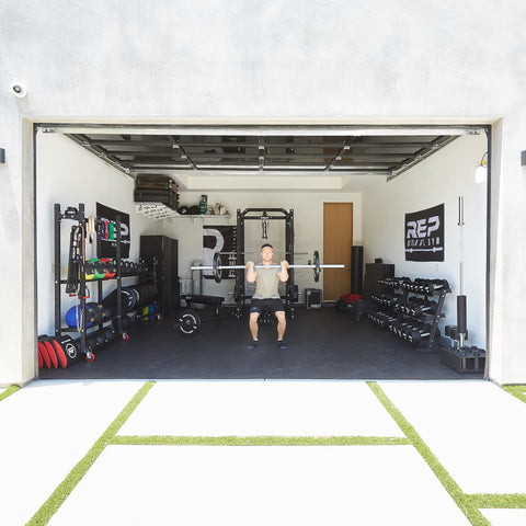 Man lifting in his garage