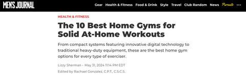 Men's Journal at-home workouts award