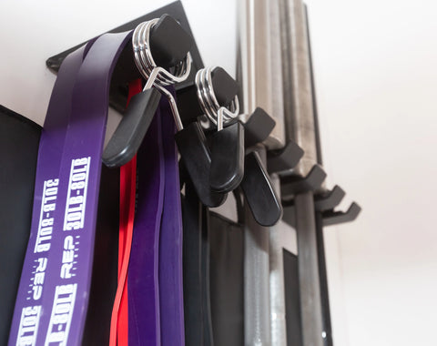 Resistance bands hanging on the wall