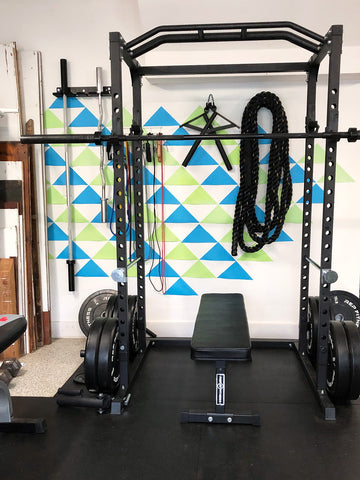 A colorful home gym