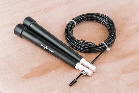 A speed cable jump rope on the floor