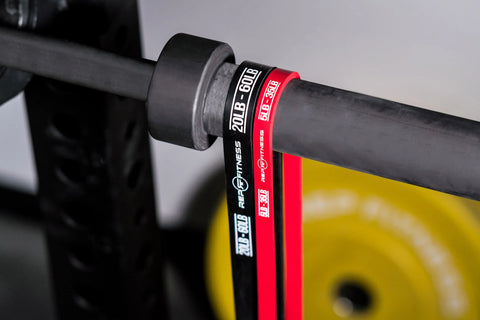 Resistance bands on a barbell
