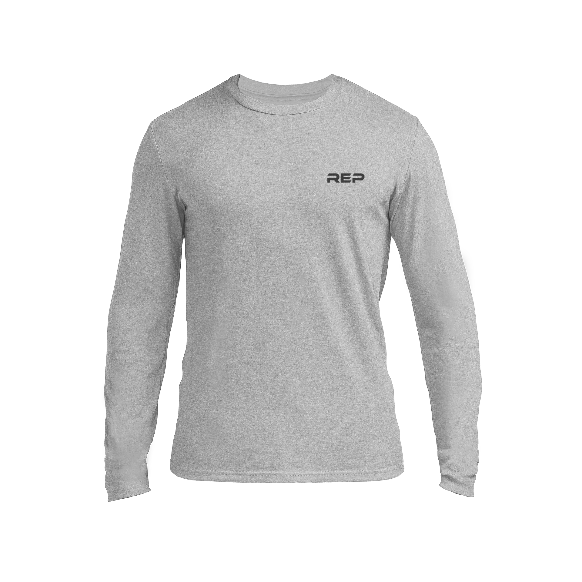 Men's REP Long-Sleeve Tri-Blend Crew - Heather Gray/Black / X-Small