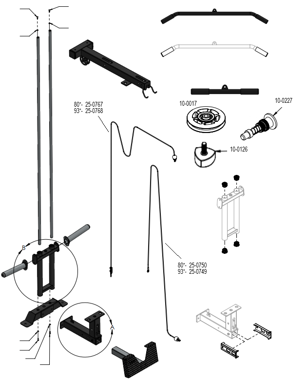 4000/5000 Series Lat Low Row Spares | REP Fitness