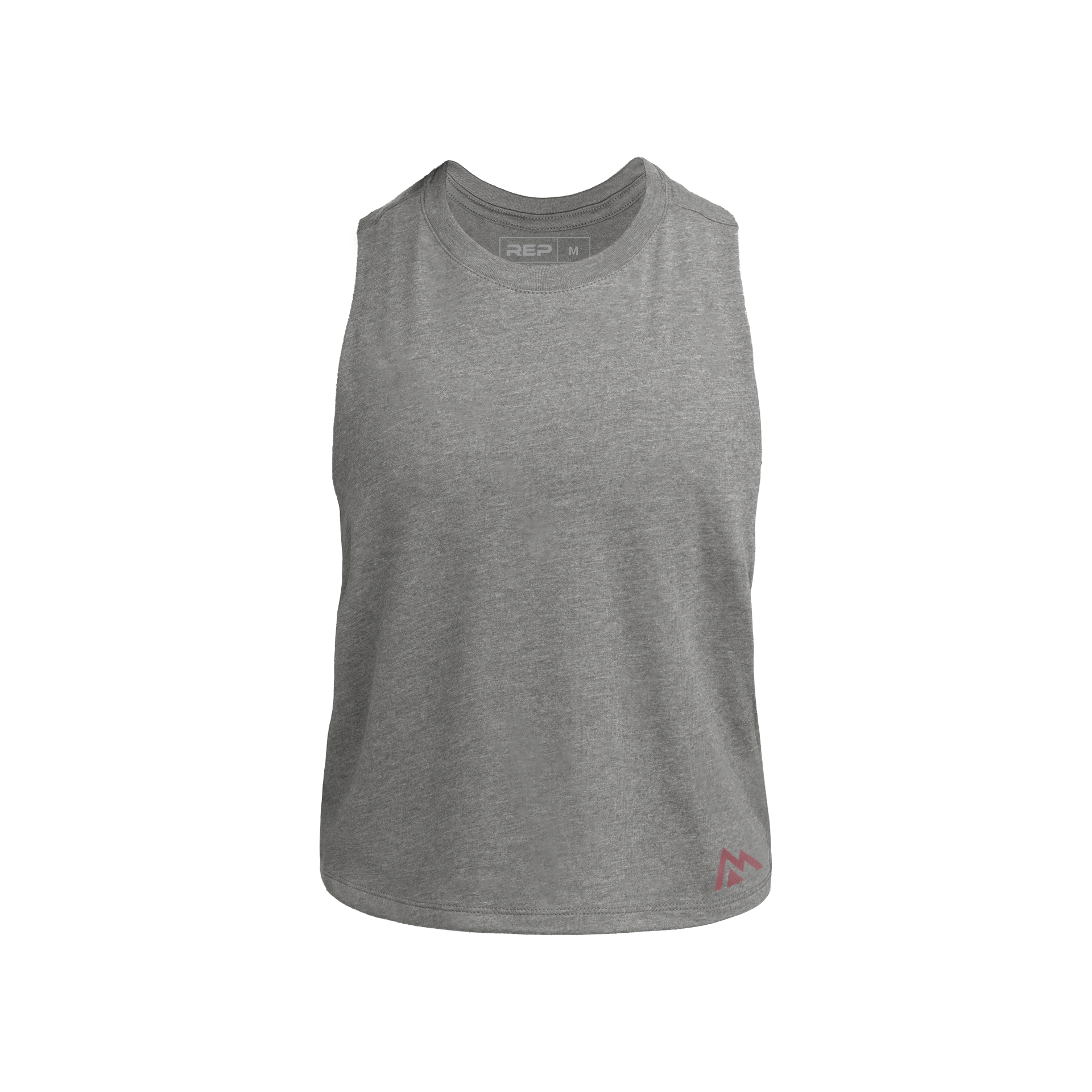 Women's Peak Cropped Dual-Blend Tank - Heather Gray/Mauve / X-Small