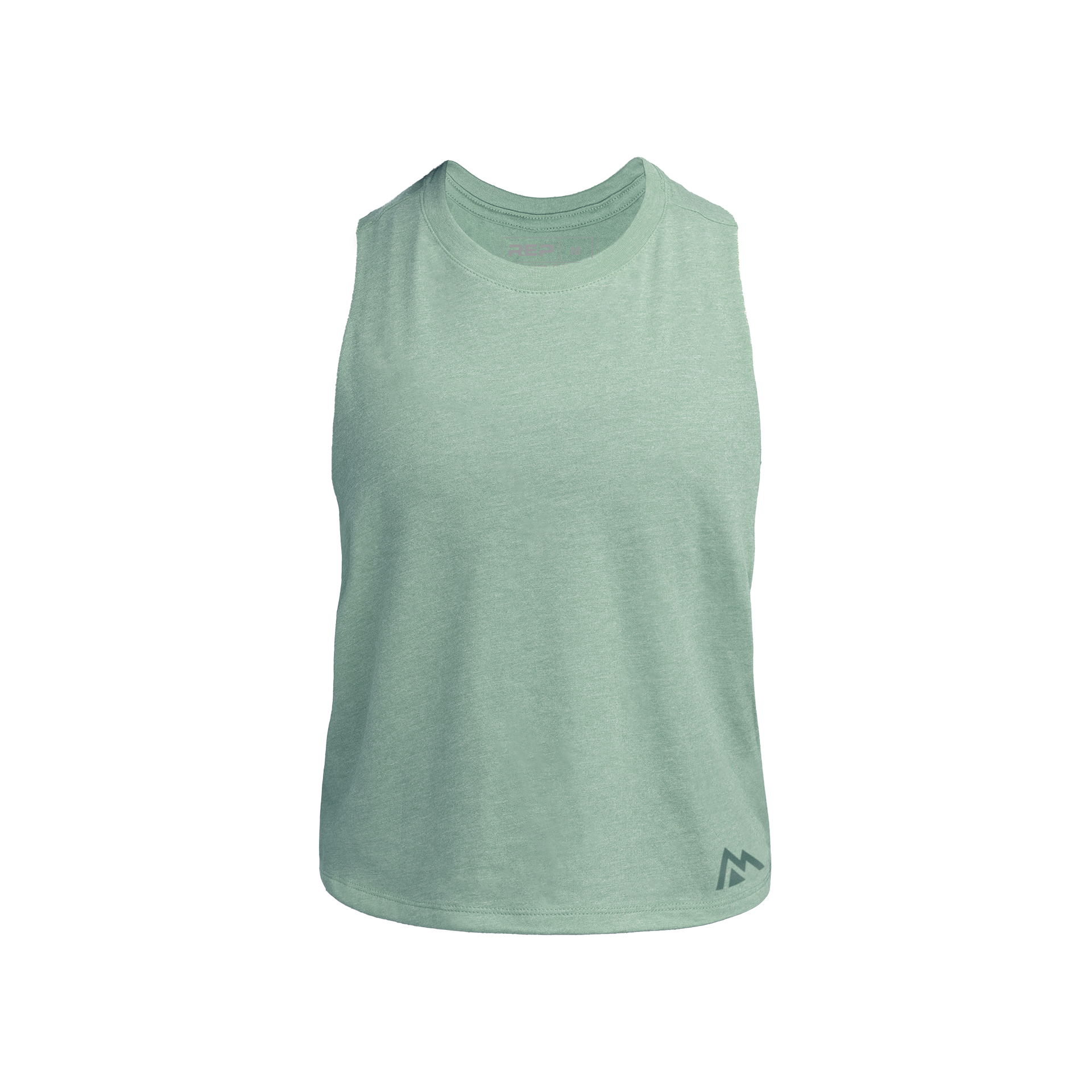 Women's Peak Cropped Dual-Blend Tank - Heather Sage/Sage / X-Small