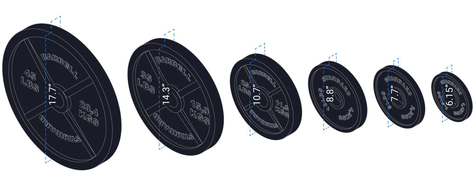 Apollo Athletics Gos Deep Dish High End Cast Iron Plates - Sale