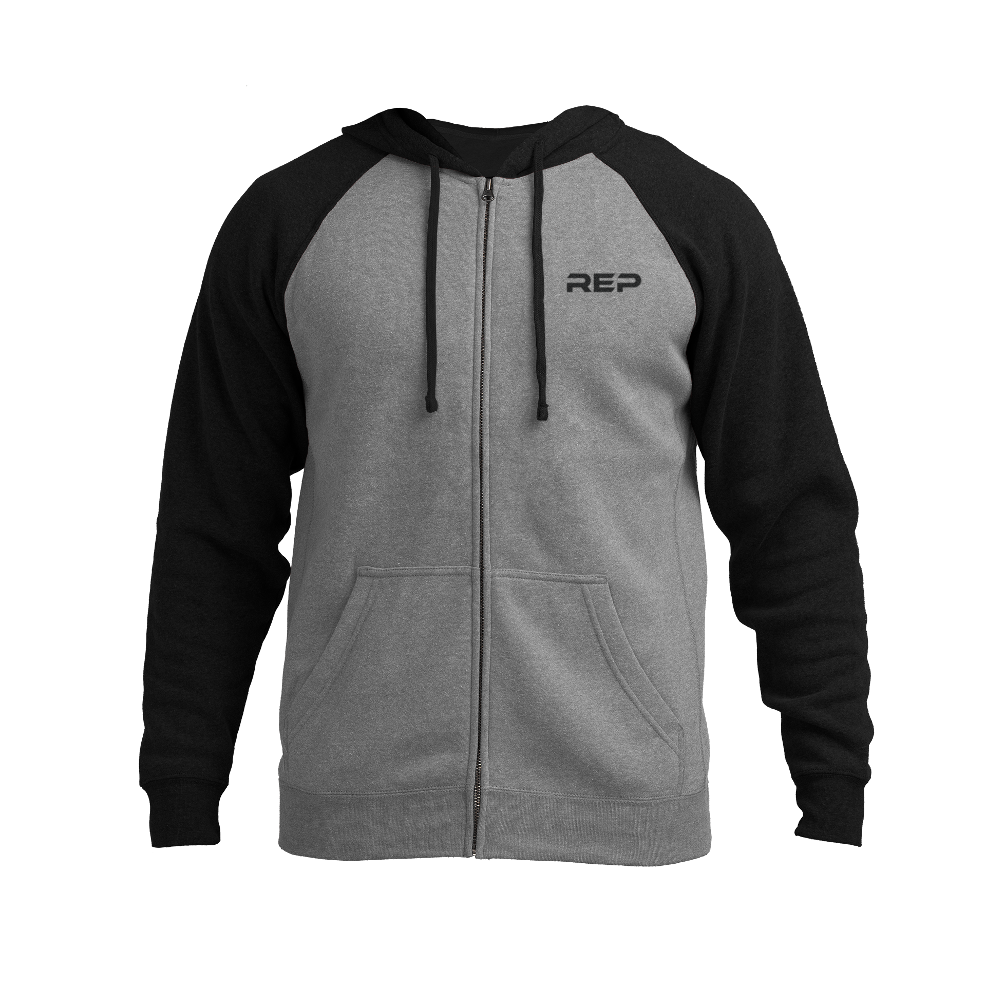 Unisex Zip Hoodie - Heather Gunmetal/Black / X-Small