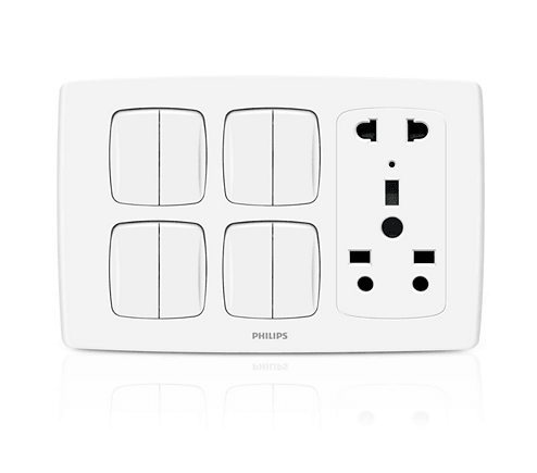 Philips LeafStyle 8 Switch + 1 Multi Socket