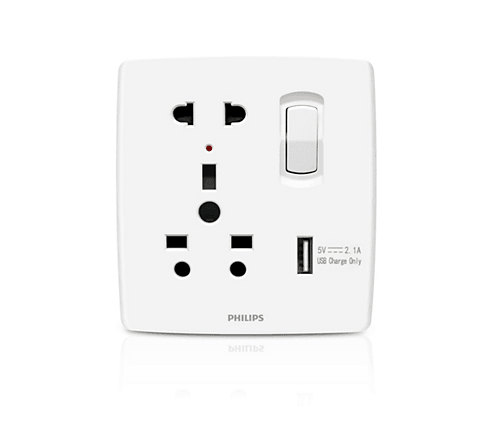 Philips LeafStyle 13A Socket +USB