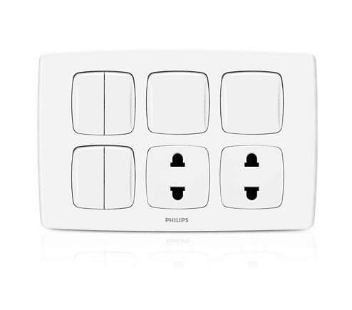 Philips LeafStyle 6 Switch + 2 Socket