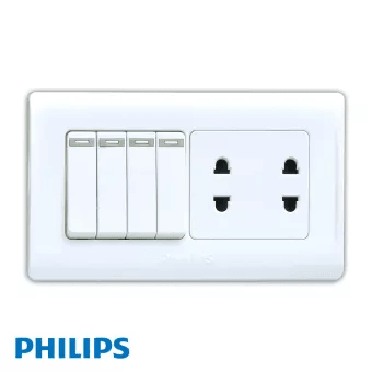 Philips Eco 4 Single Pole Switch & 2 Double Pole Socket