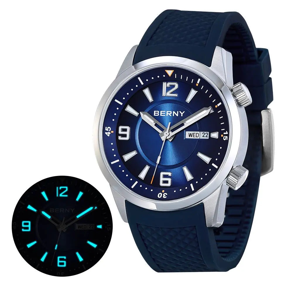 variant with silicone strap and sunray finish dial