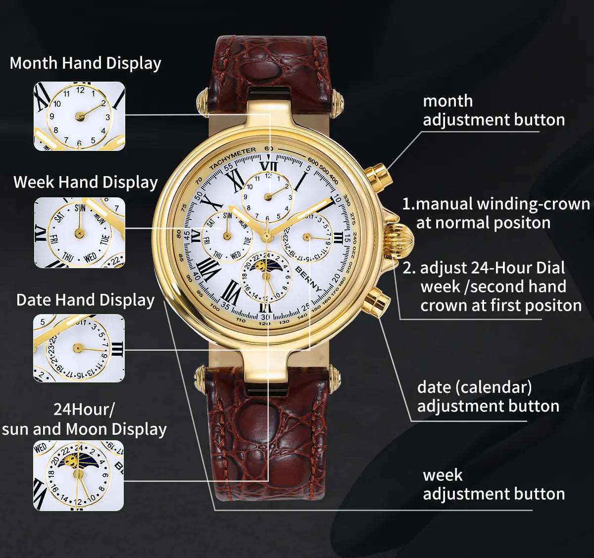 Men Automatic Full Calendar Watch-AM7042M