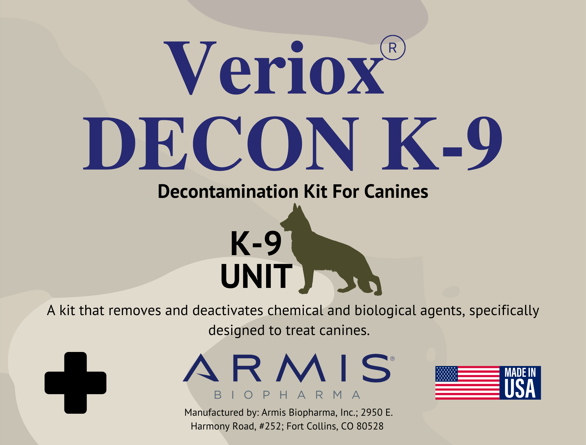 veriox deon k-9 by armis biopharma image of label