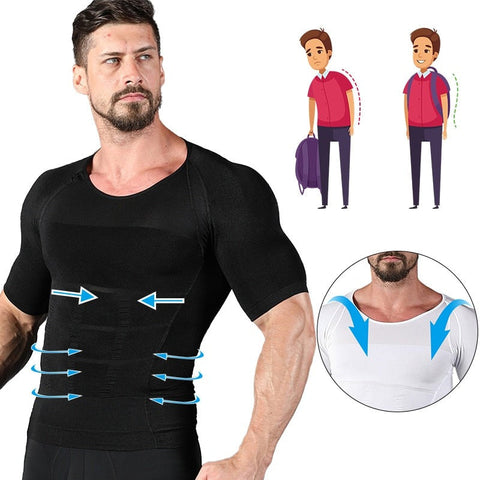 camisa de compressão masculina correção postural e modeladora