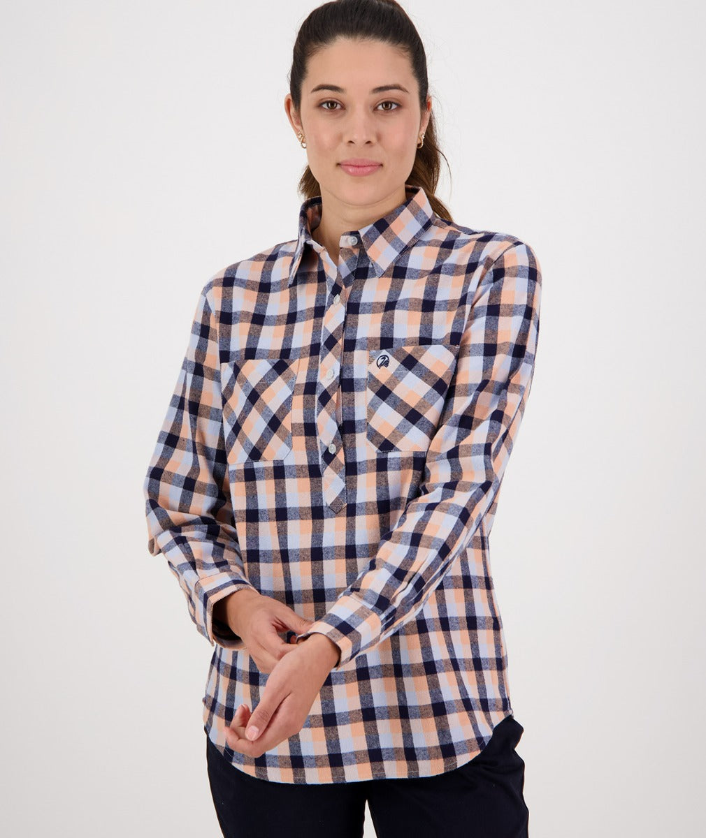 Bullzye Wmns Half Placket Work Shirt