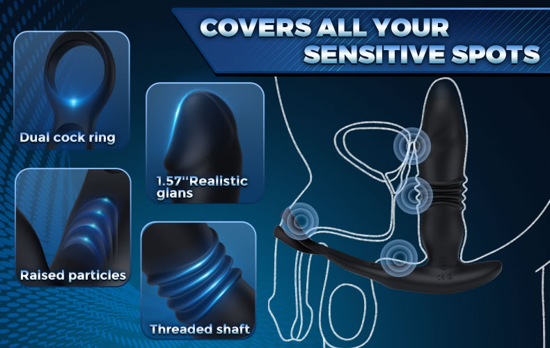 Waterproof Thrusting Anal Vibrator Prostate Massager Cover All Your Sensitive Spots