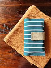 Load image into Gallery viewer, Dark Teal Striped Diaper Clutch
