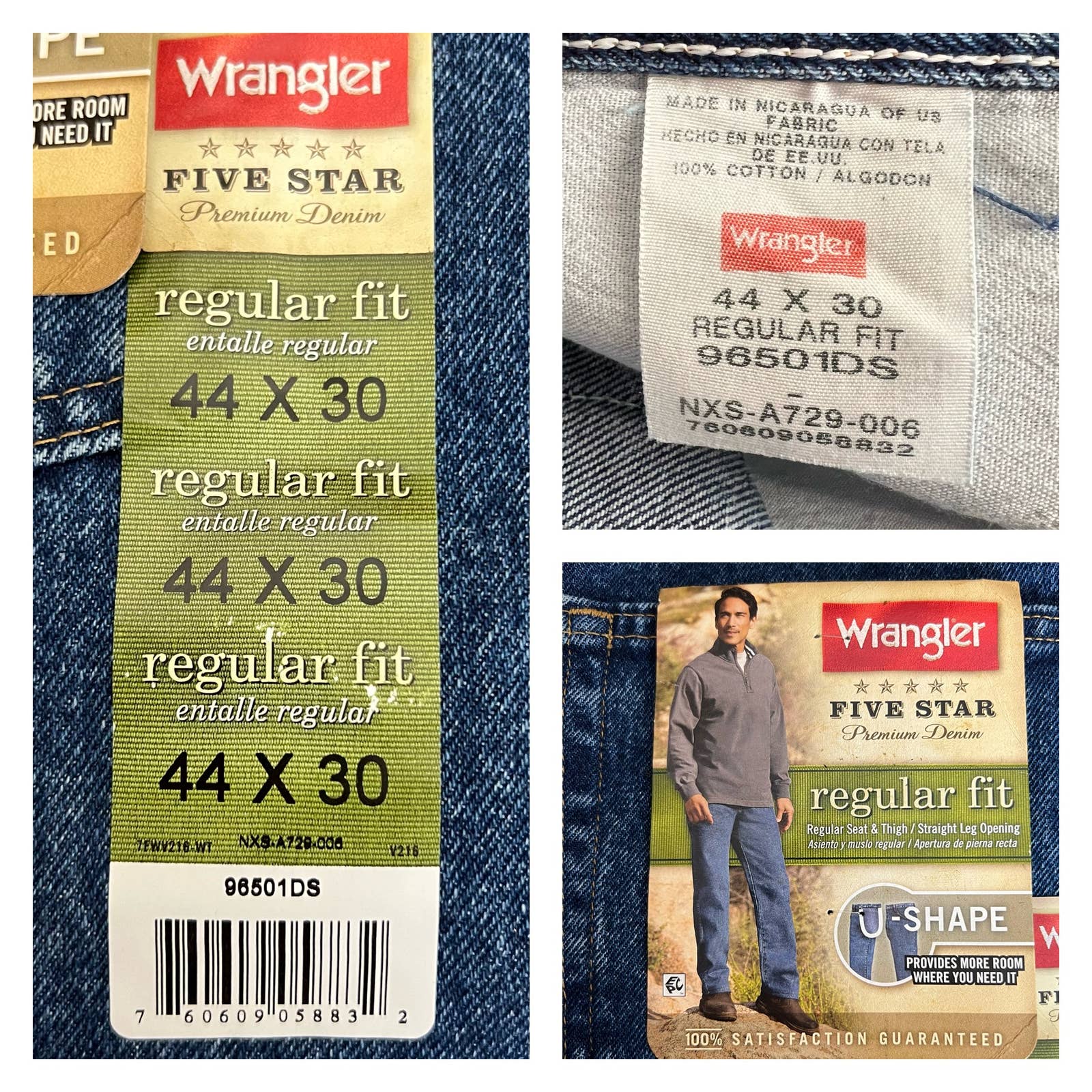 Wrangler Regular Fit Jeans Men's Size 44 x 30 NWT New Dark Stonewash 1 –  blueconsignment