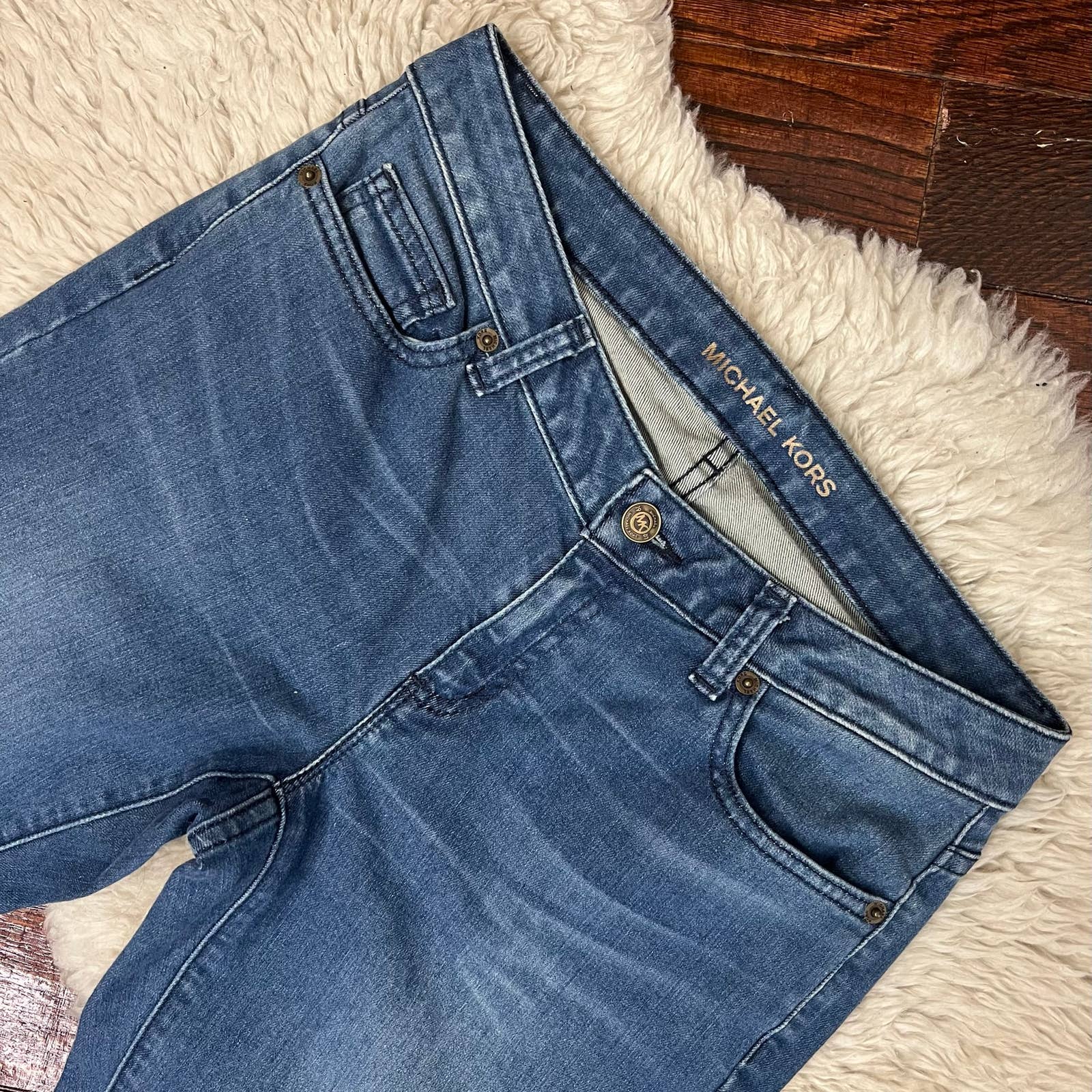 Michael Kors Izzy Skinny Jeans Sz 2 Raw Frayed Released Hem Medium Was –  blueconsignment