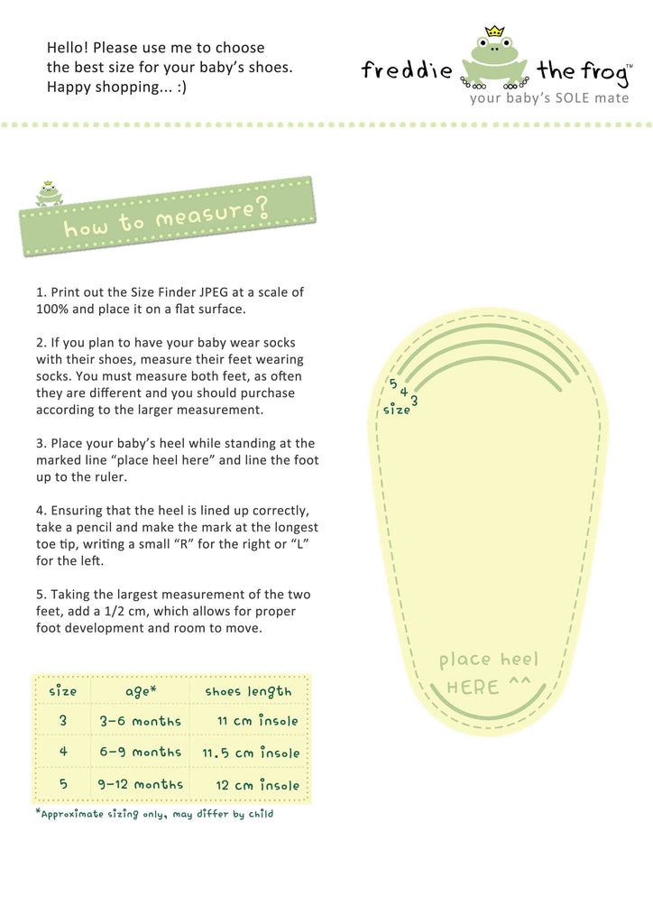 Shoes Size Chart — Label of Love Studio